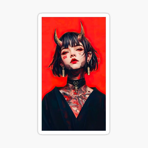 Aperçu de l'œuvre Cyberpunk japanese demon waifu créée et vendue par KOB-DESIGN ⭐⭐⭐⭐⭐.