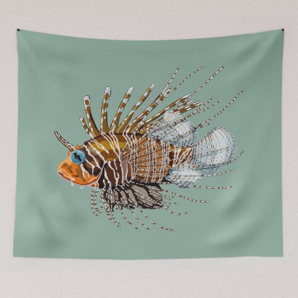 Item preview, Realistic Hand-Drawn Lionfish Illustration – Marine Life Art designed and sold by Phat Dog Designs .