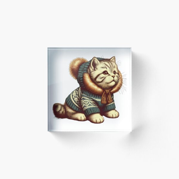 Item preview, Gato de invierno retro: escena navideña vintage con nieve designed and sold by Designflex90.