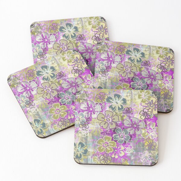 Item preview, Purple Hawaiian Barkcloth Hibiscus Floral  designed and sold by Sharon Schwalbe.