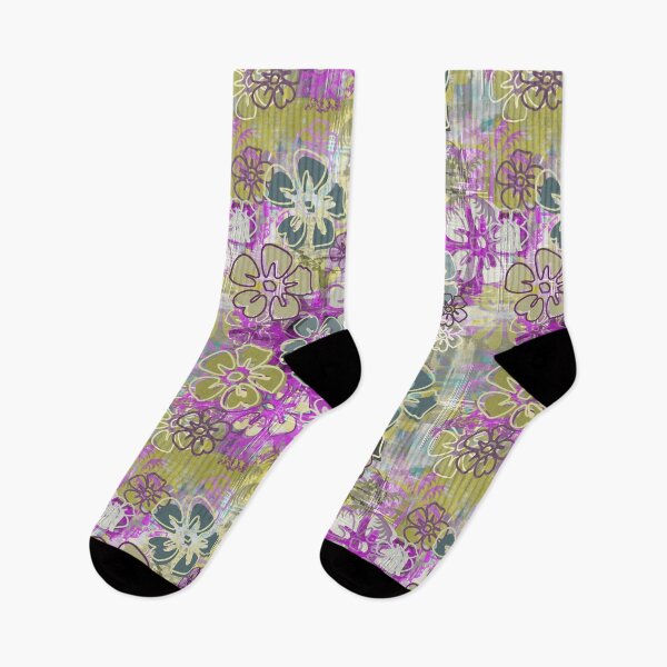 Item preview, Purple Hawaiian Barkcloth Hibiscus Floral  designed and sold by Sharon Schwalbe.