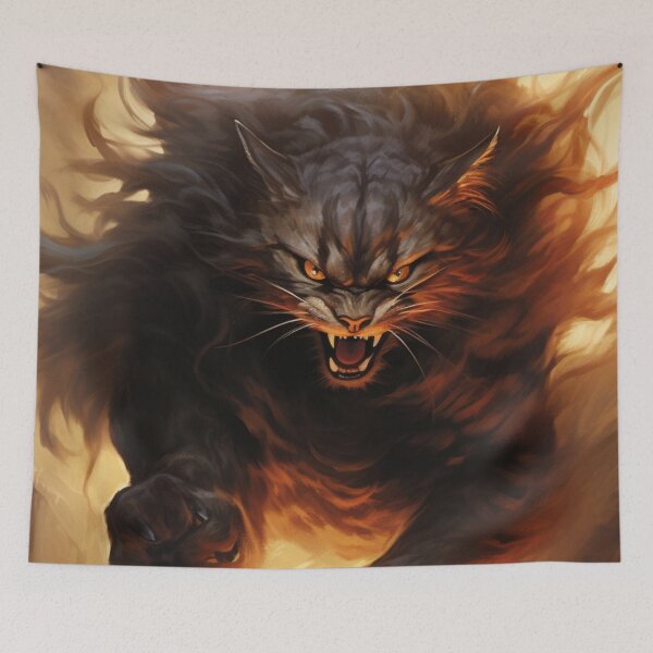 Item preview, Infernal Feline Fury Jigsaw Puzzle designed and sold by GGtiger.