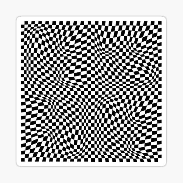 Vista previa del artículo con la obra «Pequeño patrón de cuadros deformados en blanco y negro», diseñado y vendido por Spike The Punch Design Co..