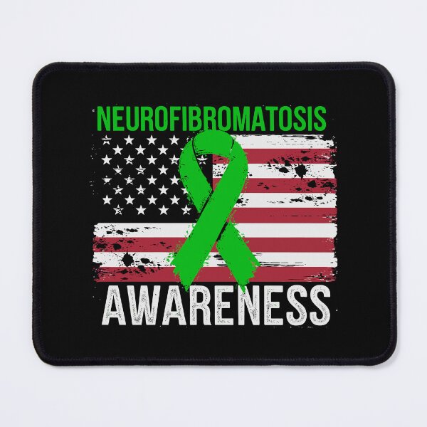 Item preview, Neurofibromatosis Awareness – USA Flag & Green Ribbon designed and sold by tmerchtrends.