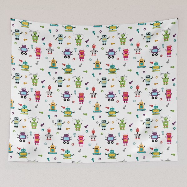 Item preview, Cute Multicolored Robots Kids Robot designed and sold by idovedesign.