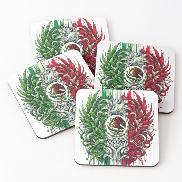 Item preview, Mexican Flag Eagle Tribal Art Design designed and sold by Potentate.