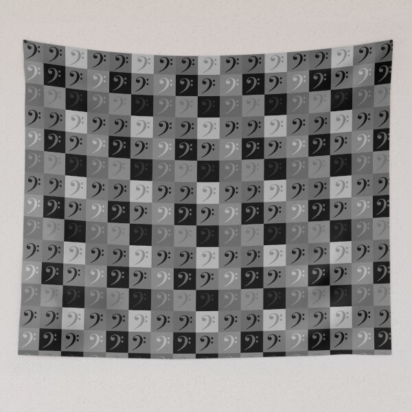Item preview, Bass Clef Pattern Black and Gray designed and sold by ValeriesGallery.
