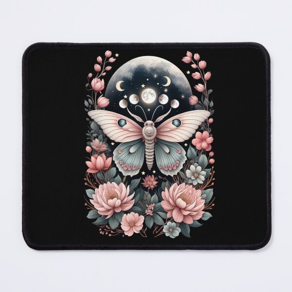 Item preview, Vintage Moth Moon Flowers Astrology Celestial boho aesthetics and Moon Astrology Lovers designed and sold by Collagedream.