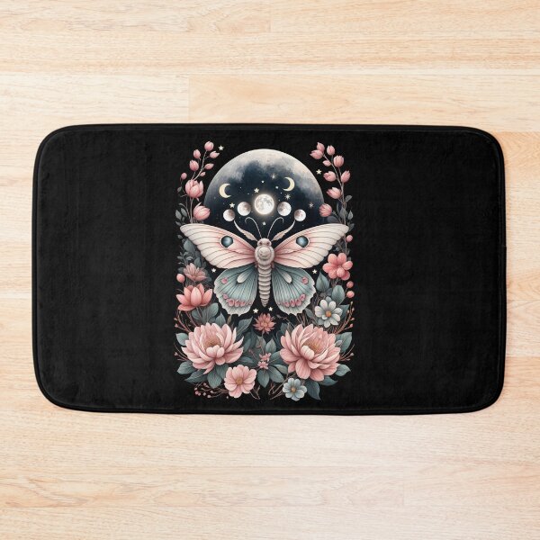 Item preview, Vintage Moth Moon Flowers Astrology Celestial boho aesthetics and Moon Astrology Lovers designed and sold by Collagedream.