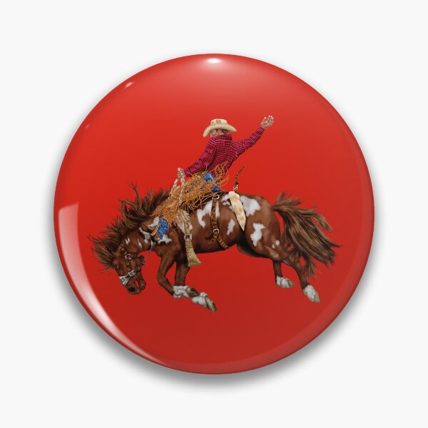 Item preview, Vintage Western Rodeo Art, Bronco Busting Cowboy  designed and sold by Phat Dog Designs .