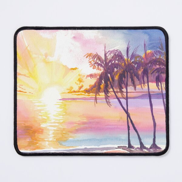Item preview, Golden Tropics with Sunset Serenity and Swaying Palms at Martinique Beach designed and sold by artshop77.