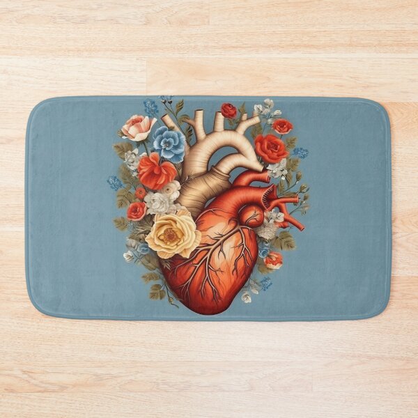 Item preview, Graphic illustration with anatomic heart and flowers. Poster design healthy in hospital designed and sold by anytka.