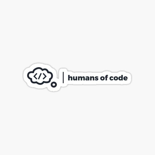 humans of code - logo and name (horizontal) (black) Sticker