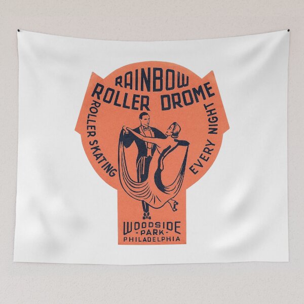 Artikelvorschau, Regenbogen Roller Drome Philadelphia Pennsylvania Roller Skating Rink Aufkleber Aufkleber Label entworfen und verkauft von tislord.