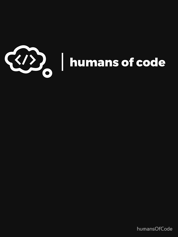 Thumbnail 7 of 7, Classic T-Shirt, humans of code - logo & name (horizontal) (white) designed and sold by humansOfCode.