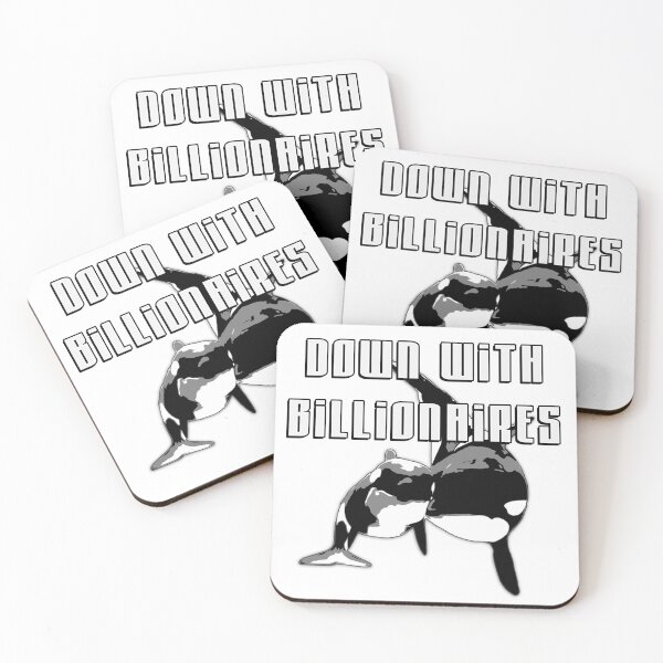 Item preview, Down with Billionaires with Orcas designed and sold by Signs for Dark Times.