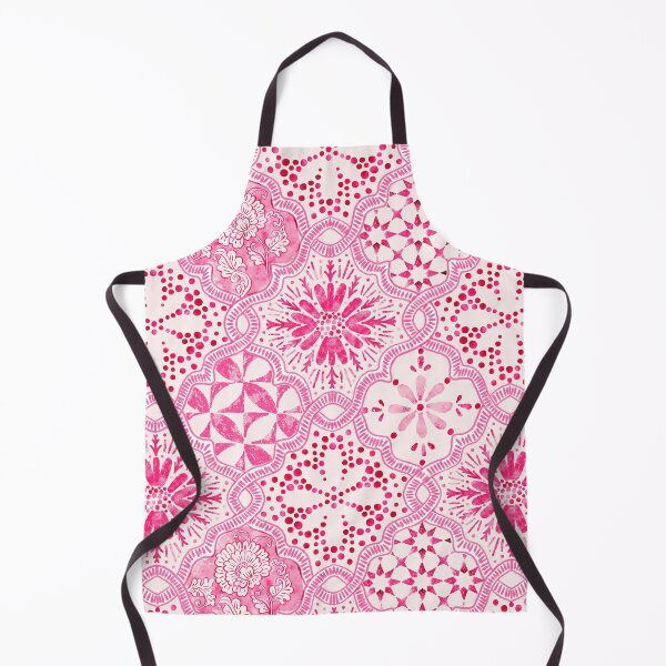 Item preview, Spanish Retro Style Mixed Floral and Geometric Tiles in Hot Pink & Magenta designed and sold by bala-sabina.