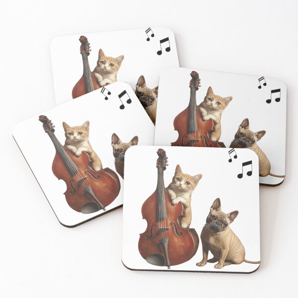 Item preview, Dog and Cat with a Double Bass designed and sold by Mystic Wild Studio.