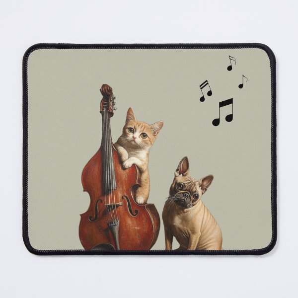 Item preview, Dog and Cat with a Double Bass designed and sold by Mystic Wild Studio.