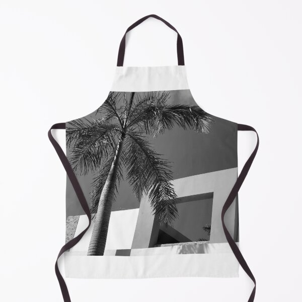 Item preview, Black and White Palm Tree and Geometric Building | Modern Wall Art designed and sold by YemmyZImages.