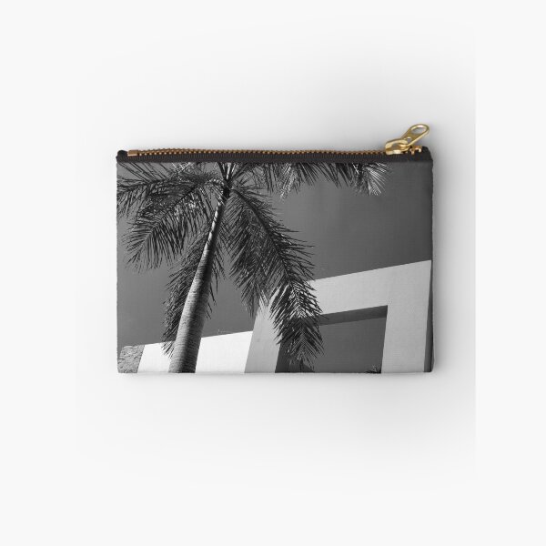 Item preview, Black and White Palm Tree and Geometric Building | Modern Wall Art designed and sold by YemmyZImages.