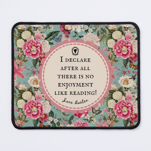 Item preview, Jane Austen Quote, I Declare After All There is No Enjoyment Like Reading, Vintage Floral designed and sold by CultandObscure.