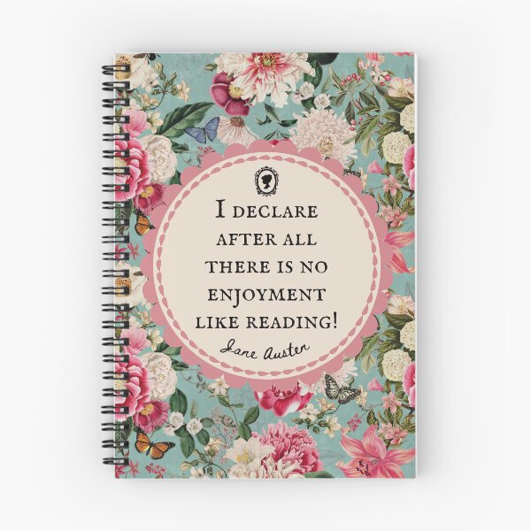 Item preview, Jane Austen Quote, I Declare After All There is No Enjoyment Like Reading, Vintage Floral designed and sold by CultandObscure.