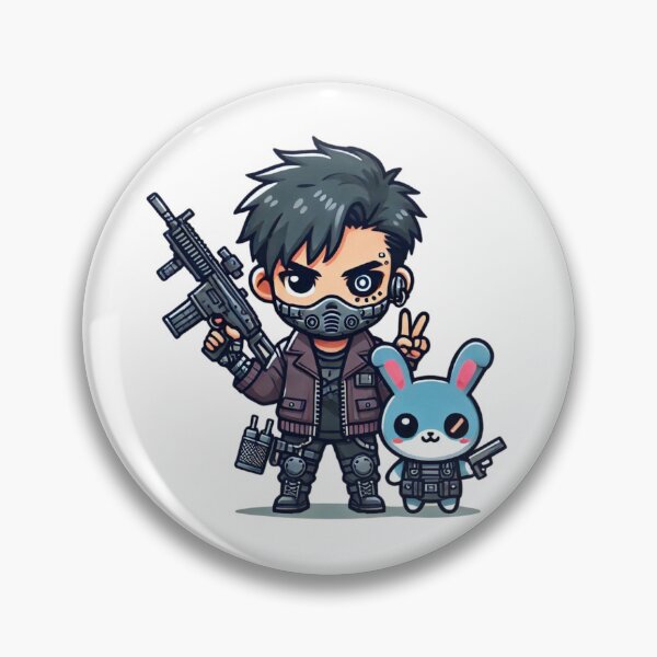 Item preview, Kawaii Apocalypse Cyberpunk Male and Bunny Sidekick designed and sold by AzaTees.