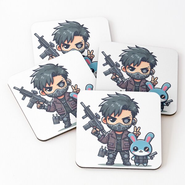 Item preview, Kawaii Apocalypse Cyberpunk Male and Bunny Sidekick designed and sold by AzaTees.