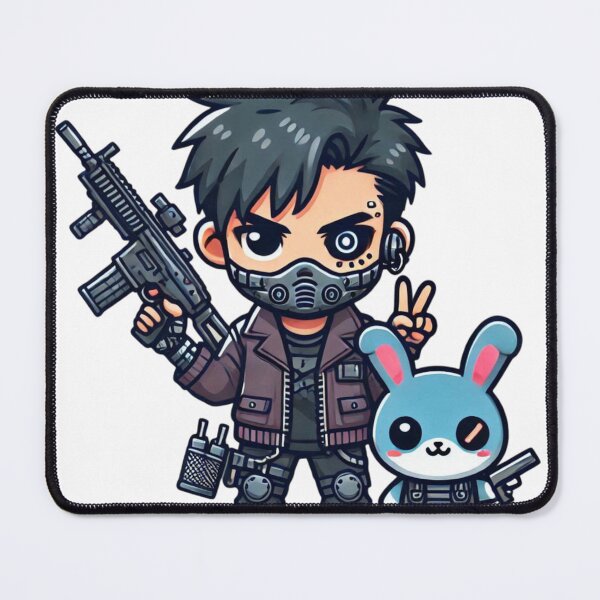Item preview, Kawaii Apocalypse Cyberpunk Male and Bunny Sidekick designed and sold by AzaTees.