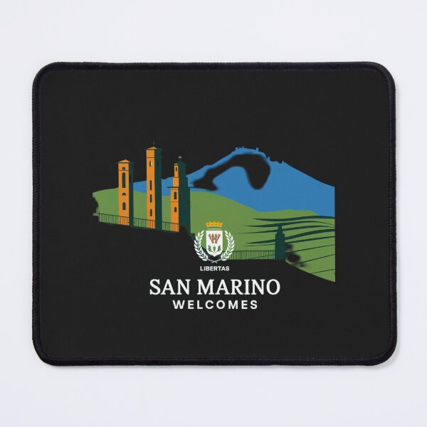 Item preview, San Marino Welcomes Flag Map Titano, Palazzo Pubblico, Guaita designed and sold by AnimalsDH305.