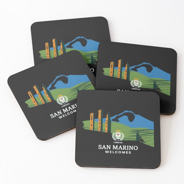 Item preview, San Marino Welcomes Flag Map Titano, Palazzo Pubblico, Guaita designed and sold by AnimalsDH305.