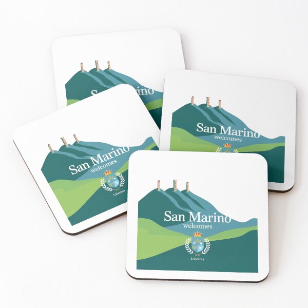 Item preview, San Marino Welcomes Flag Map Titano, Palazzo Pubblico, Guaita designed and sold by AnimalsDH305.