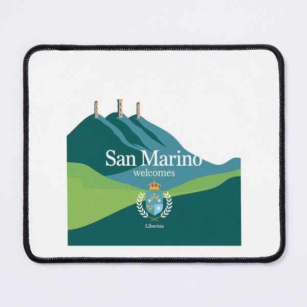 Item preview, San Marino Welcomes Flag Map Titano, Palazzo Pubblico, Guaita designed and sold by AnimalsDH305.