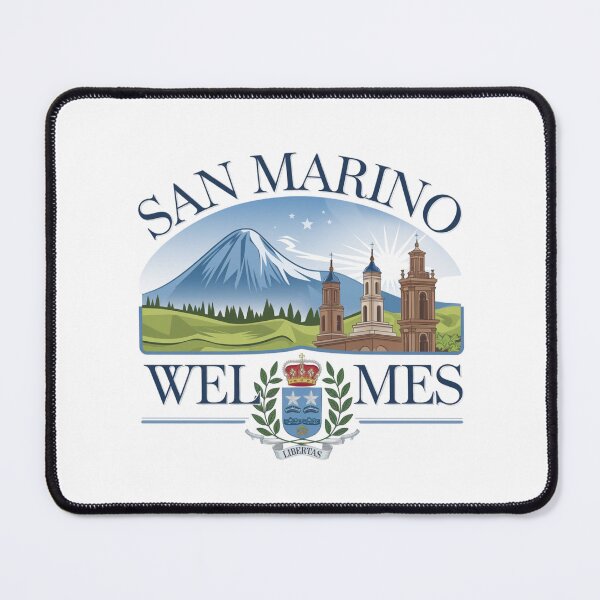 Item preview, San Marino Welcomes Flag Map Titano, Palazzo Pubblico, Guaita designed and sold by AnimalsDH305.