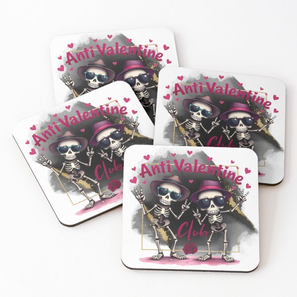 Item preview, Anti-Valentine Skeleton Cool Party Design designed and sold by LOLThreads.