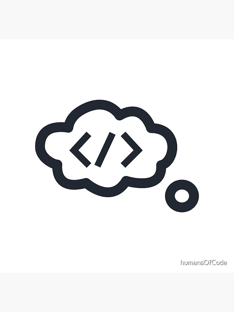 Thumbnail 3 of 3, Sticker, humans of code logo (black on white) designed and sold by humansOfCode.