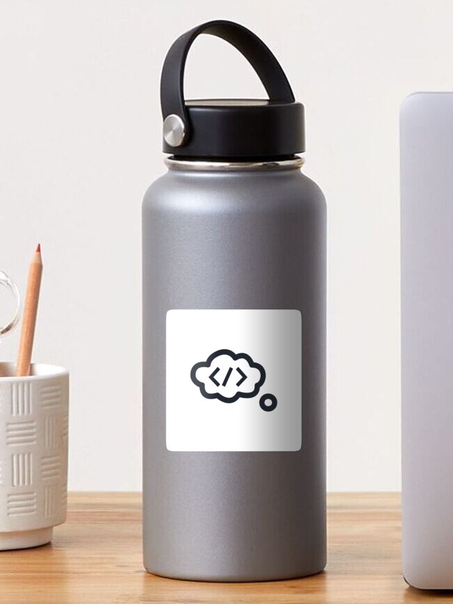 Thumbnail 1 of 3, Sticker, humans of code logo (black on white) designed and sold by humansOfCode.