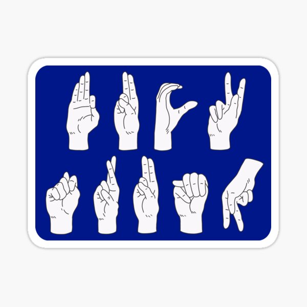 Item preview, Blue ASL American Sign Language Fuck Trump designed and sold by Metro Bionic.