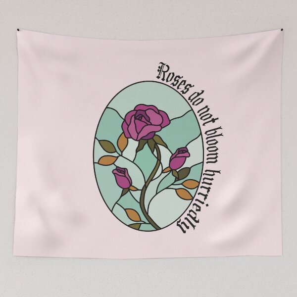 Item preview, Stained Glass Roses Inspirational Quote designed and sold by Skull Fern.