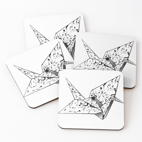 Item preview, Origami crane suminagashi designed and sold by 7Delamancha.