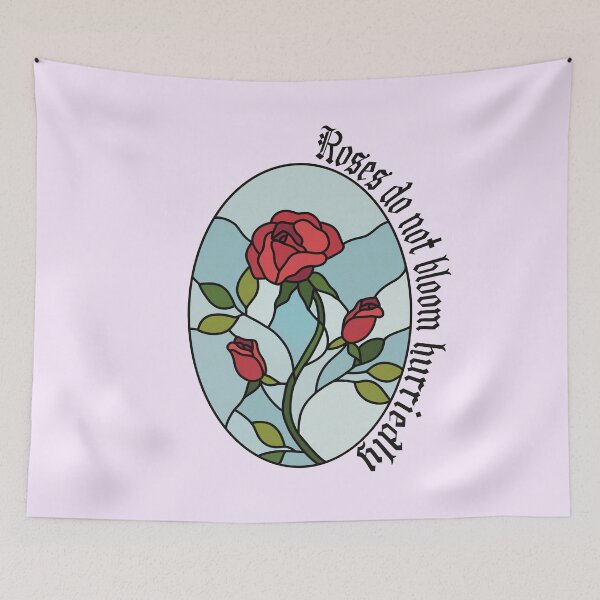 Item preview, Stained Glass Roses Inspirational Quote designed and sold by Skull Fern.