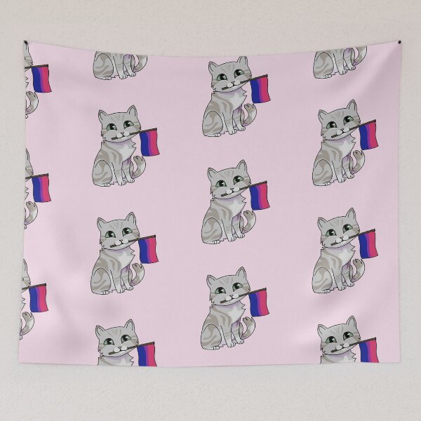 Item preview, Bisexual Pride Gray Cat designed and sold by saltjart.