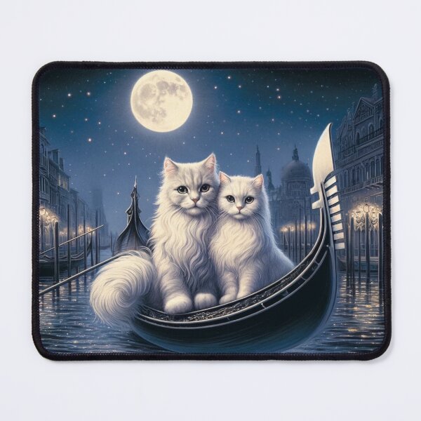 Item preview, Türkish Van Cats - Moonlit Love in Venice designed and sold by LegademaArt.