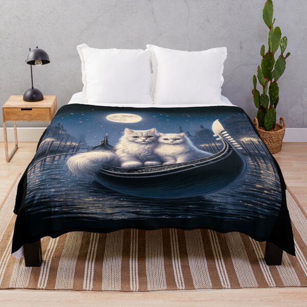 Item preview, Türkish Van Cats - Moonlit Love in Venice designed and sold by LegademaArt.