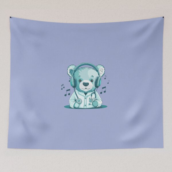 Item preview, Melodic Healing: Hospital Playlist Music Bear Doctor Sticker designed and sold by zax454.