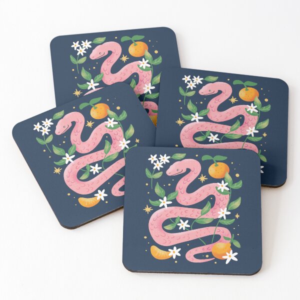 Item preview, Pink snake and mandarins - cute reptile designed and sold by Patrick Gervacio.