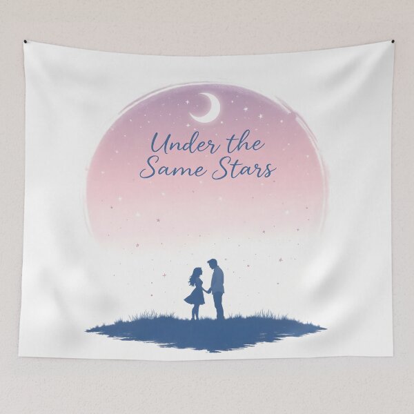 Item preview, Under the Starry Sky - Minimalist Pastel Valentine’s Day Couple Illustration designed and sold by AnnDesignStudio.