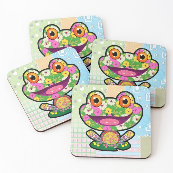 Item preview, Floral Frog Art Print - Vibrant and Playful Frog Illustration for Home Decor designed and sold by Psycho-Crazy.