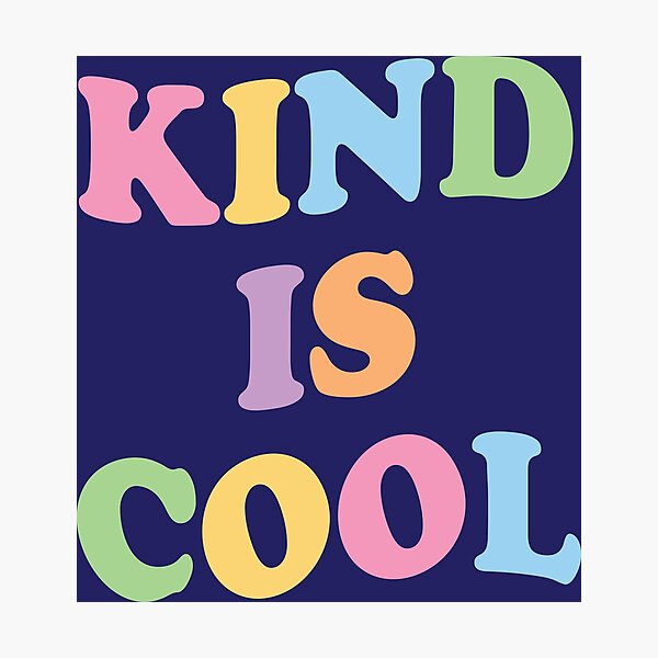 Item preview, KIND IS COOL Dopamine Happy Love Graphic Print designed and sold by fancysarah.